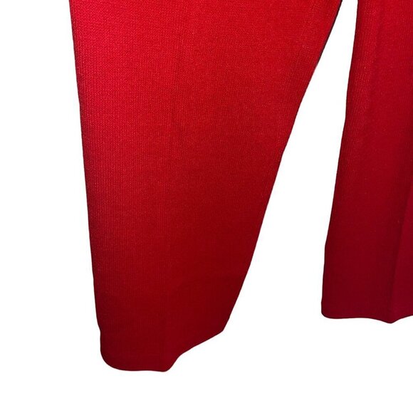 St John Collection Vintage Womens Trousers Size 10 Red Santana Knit High Waist - Picture 6 of 9